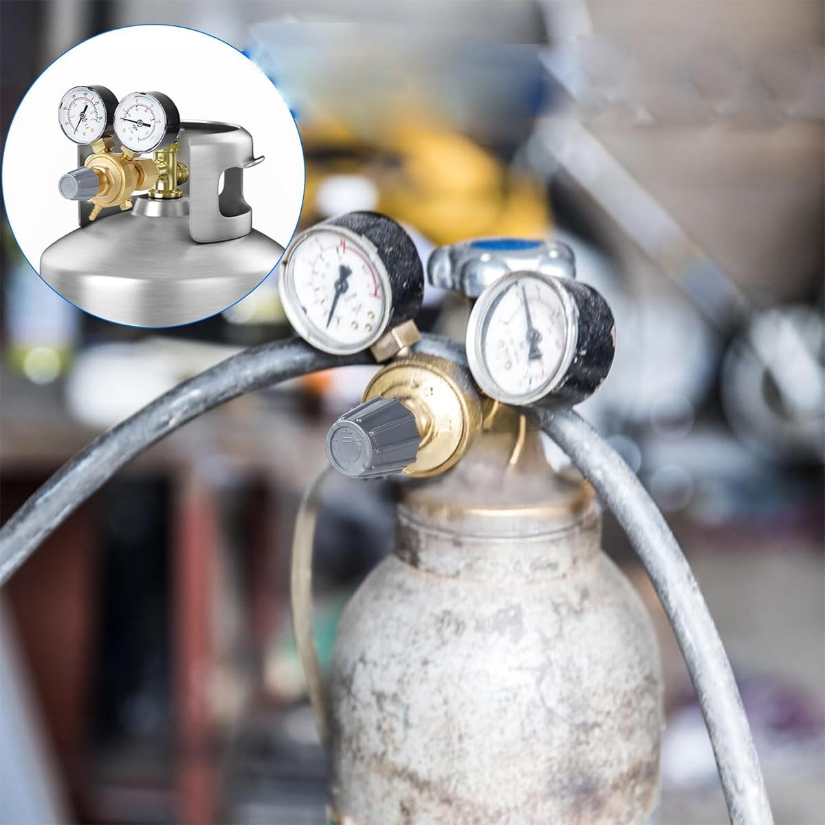 Całkowicie miedziany włoski styl mini regulator CO2 argonu W21.8 gwint jednostopniowy, dodatni wskaźnik ciśnienia