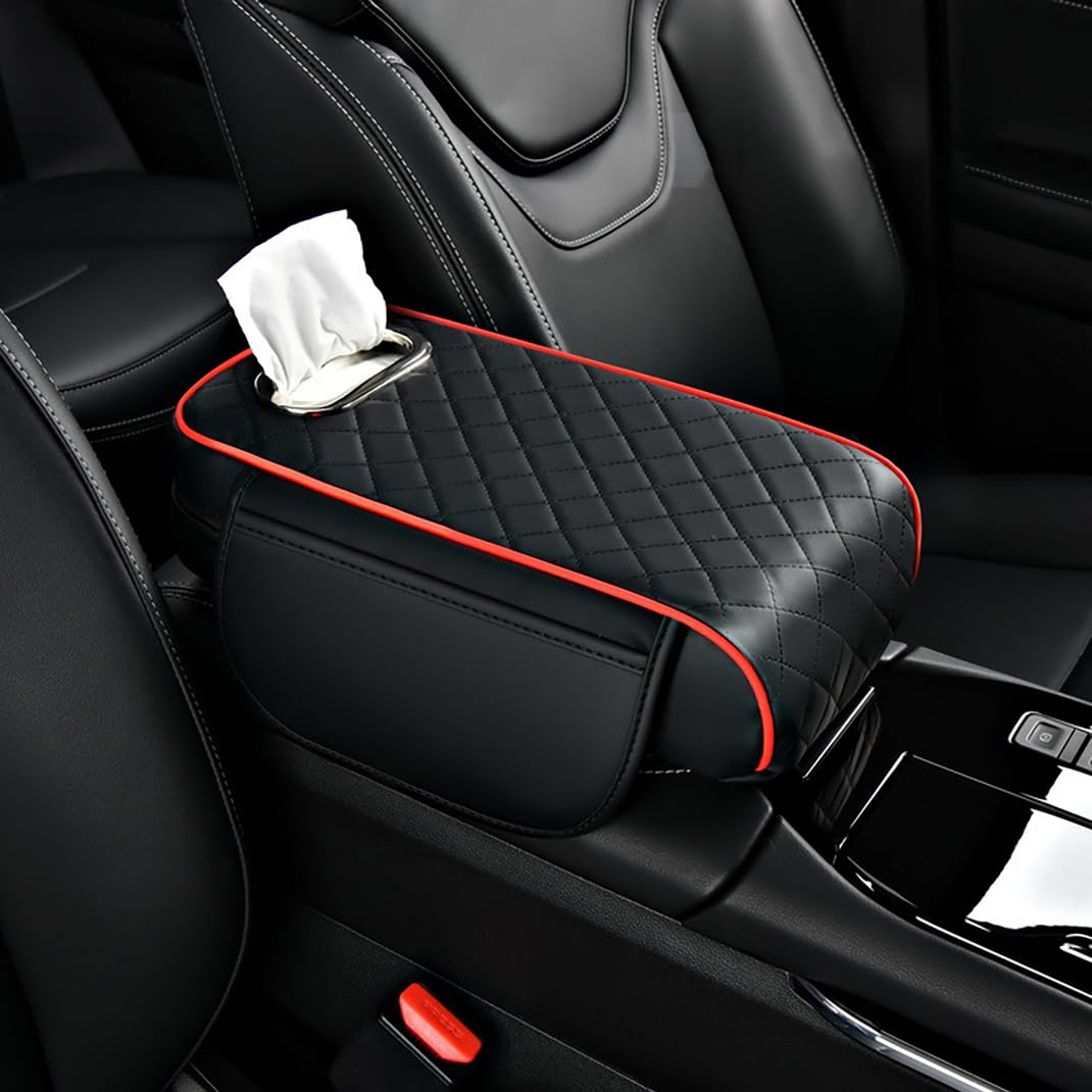 Center Console Cover for Buick Regal 2011-2020 2021 2022 2023 2024 2025, PU Leather Car Armrest Box Mat, Center Armrest Cover with Storage Bags, Automotive Heightening Console Protection Pad