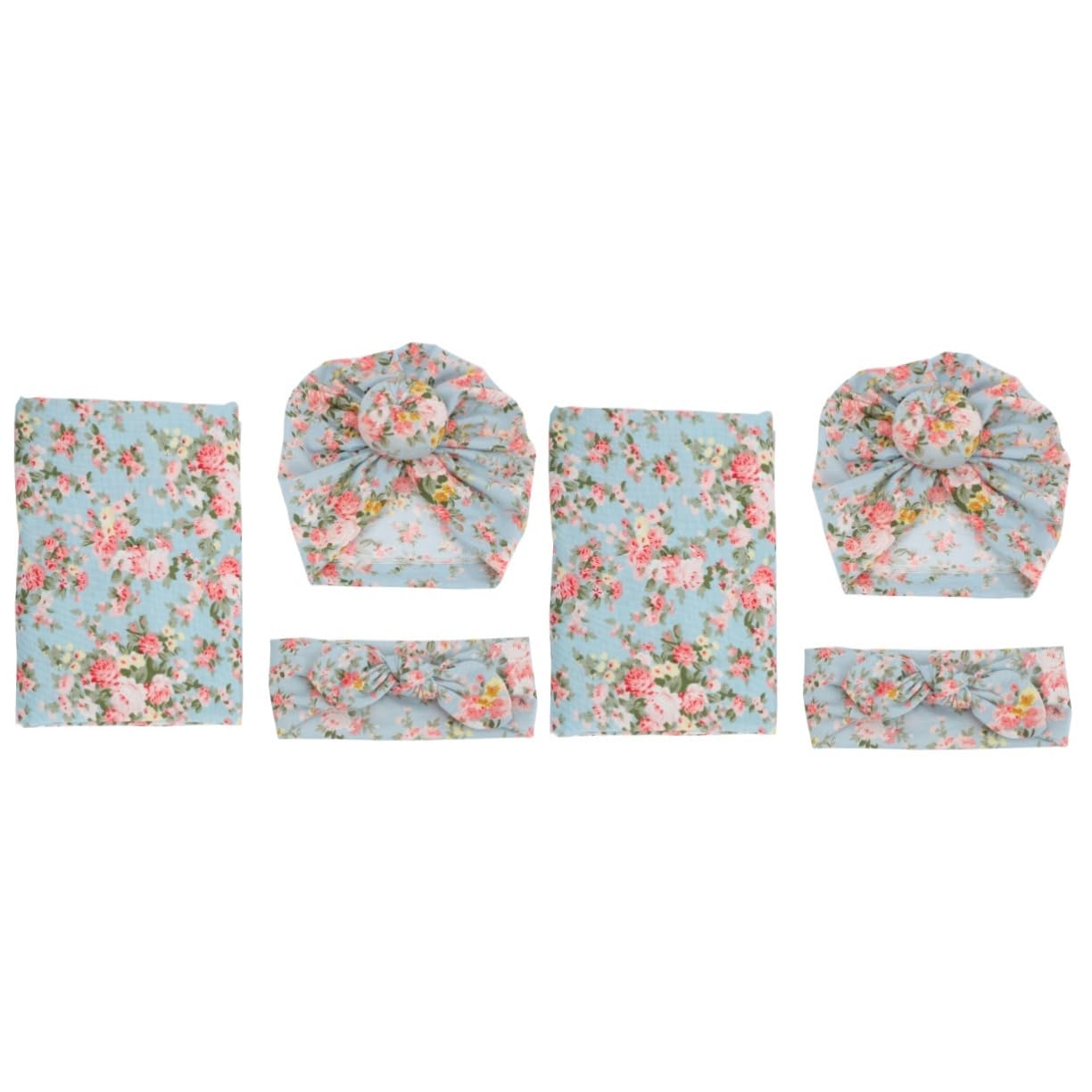 Abaodam 2juegos De Swaddle Diadema De Lazo De Fotografía para Recién Nacidos Ligera y Transpirable para Shower Estampado Floral