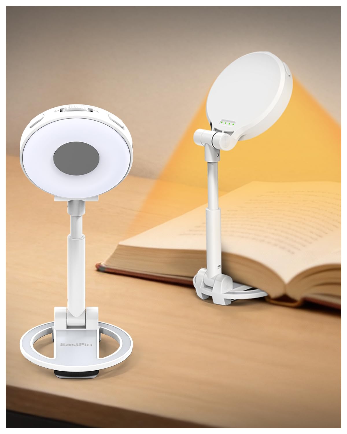 Reading Lights for Books in Bed:18 LED Rechargeable Clip-on Book Light with Timer & Memory Eye Caring 3 Color Temperature Stepless Dimming Portable Night Lamp Gifts for Women Kids Book Lovers — view 13