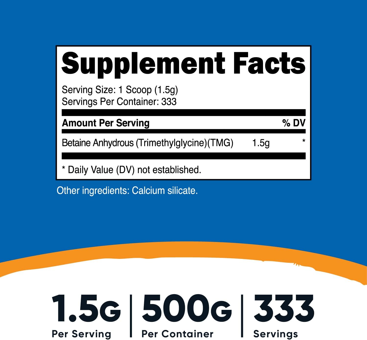 Nutricost Betaine Anhydrous Trimethylglycine (TMG) Powder 500G (2 Bottles)