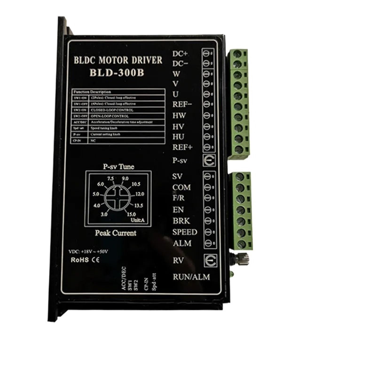 Nhestygbt One Color 24V 36V 48V Bldc Motor Driver 300W 18V-50V Brushless Motor Driver Controller Bld-300B