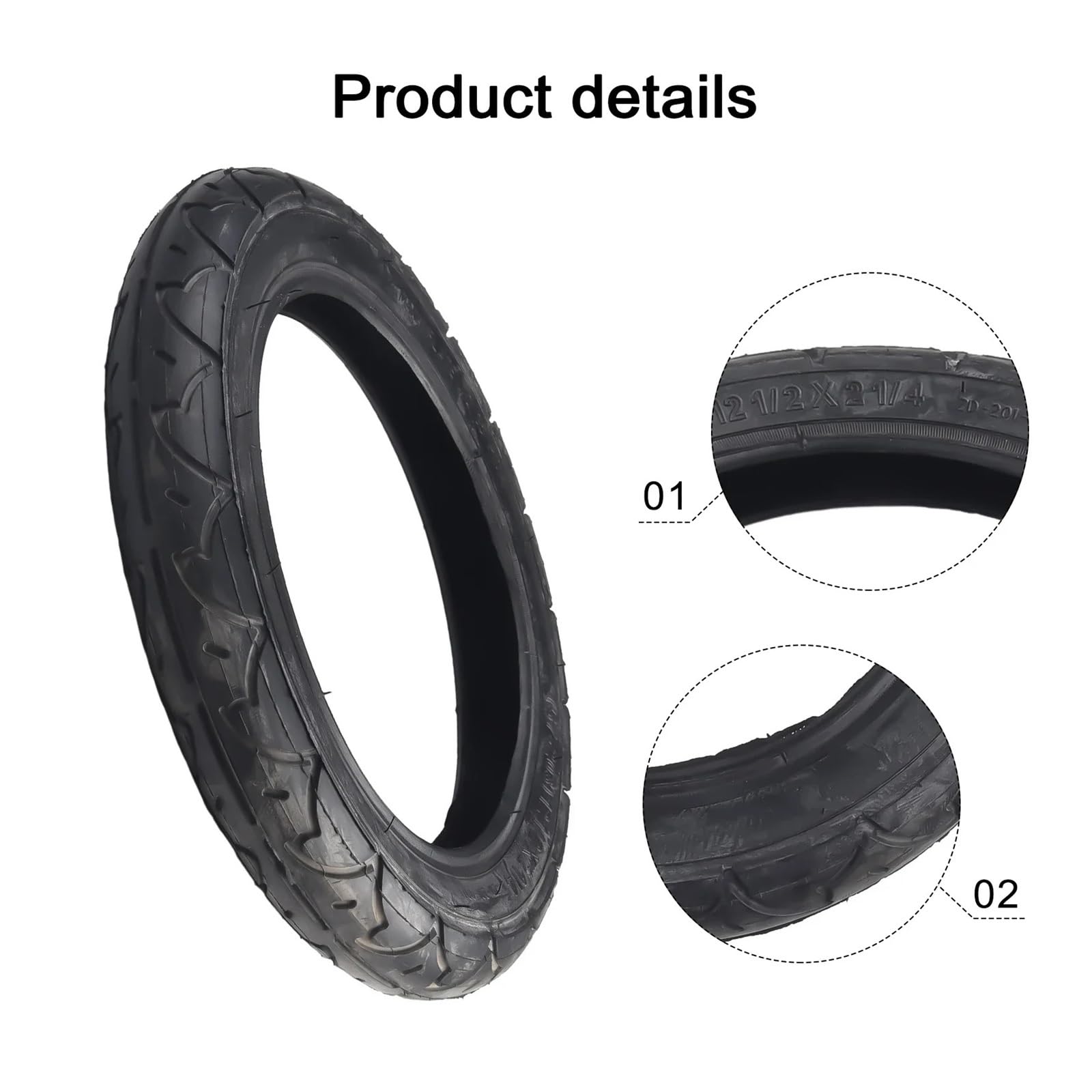 Il Set di Pneumatici e Camera d'Aria for impieghi gravosi 12 12x2 14 garantisce Prestazioni affidabili compatibili con Il motorino carriola for Carrozzina(Inner Tube Tyre)