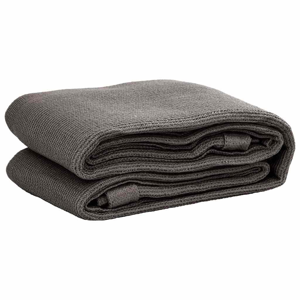 Campingteppich 400x700 cm Anthrazit, wasserdurchlässiger Zeltteppich aus hochdichtem Polyethylen mit Ösen an den Ecken, zuschneidbarer Outdoor-Teppich für Zelt, Wohnwagen-Markise