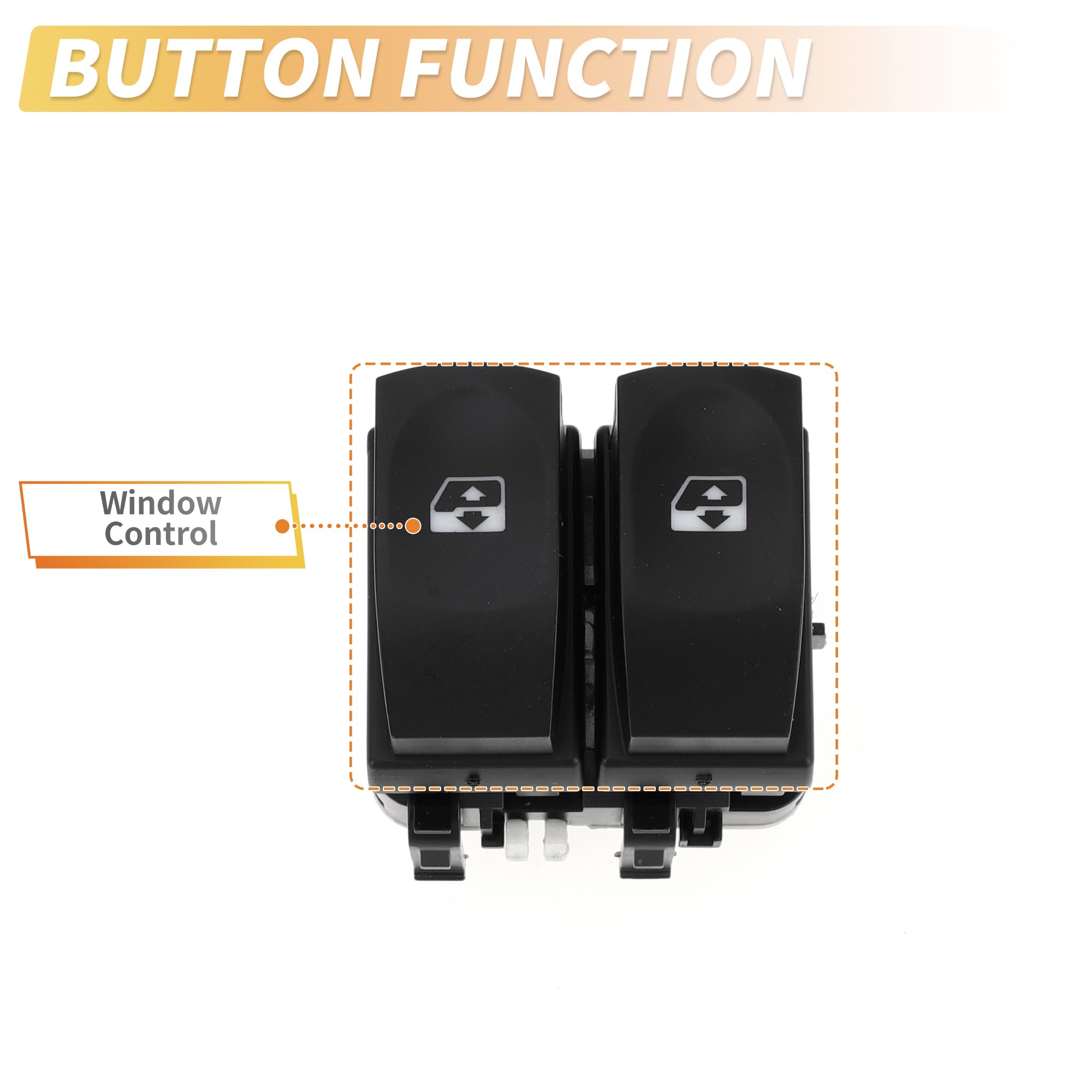 A ABSOPRO Elektryczny przełącznik do podnośników szyb z przodu po lewej stronie kierowcy do Renault Clio 3 Modus Grand Modus nr 8200214943 przełącznik sterowania oknem
