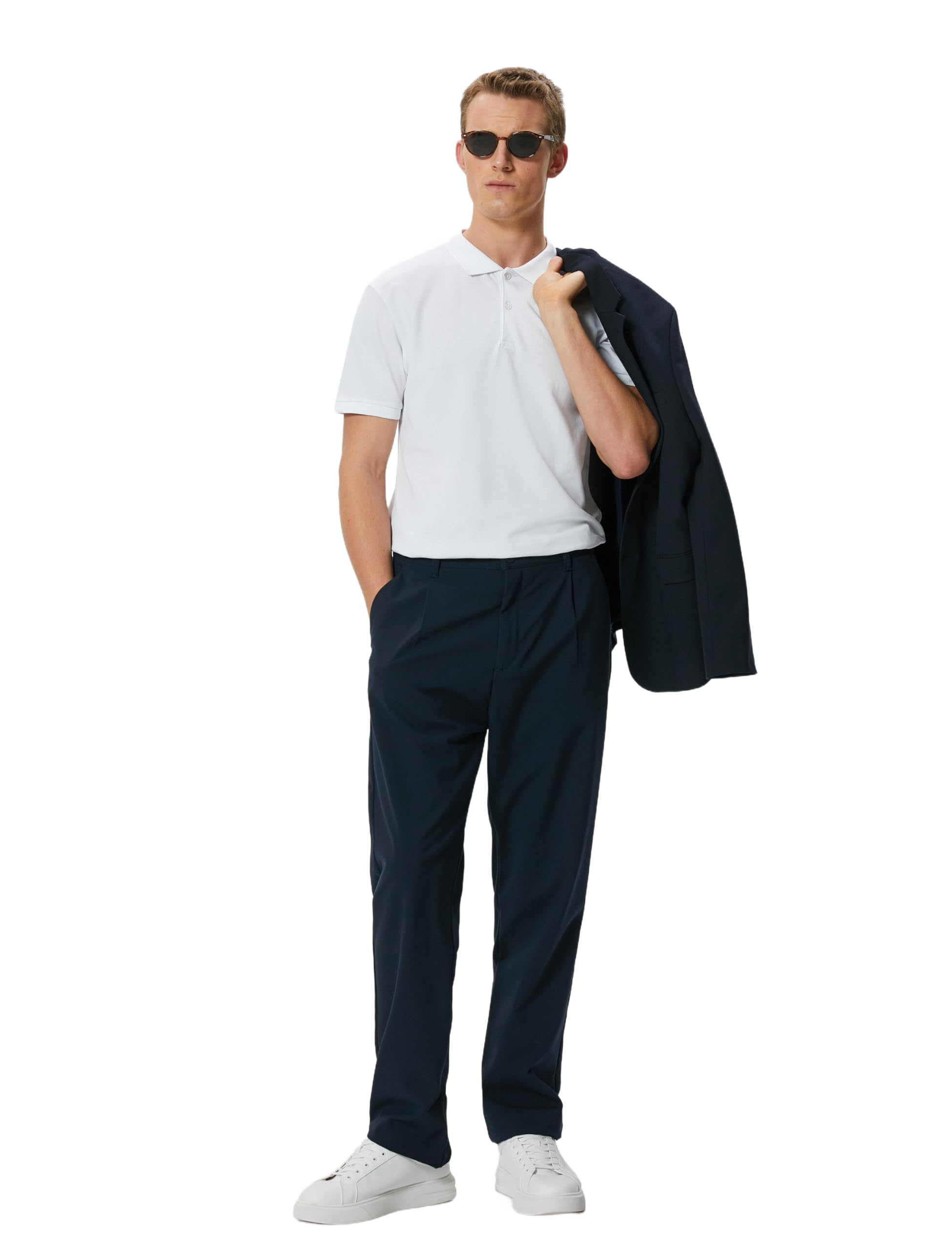 Polo Yaka Tişört Slim Fit Düğmeli Kısa Kollu