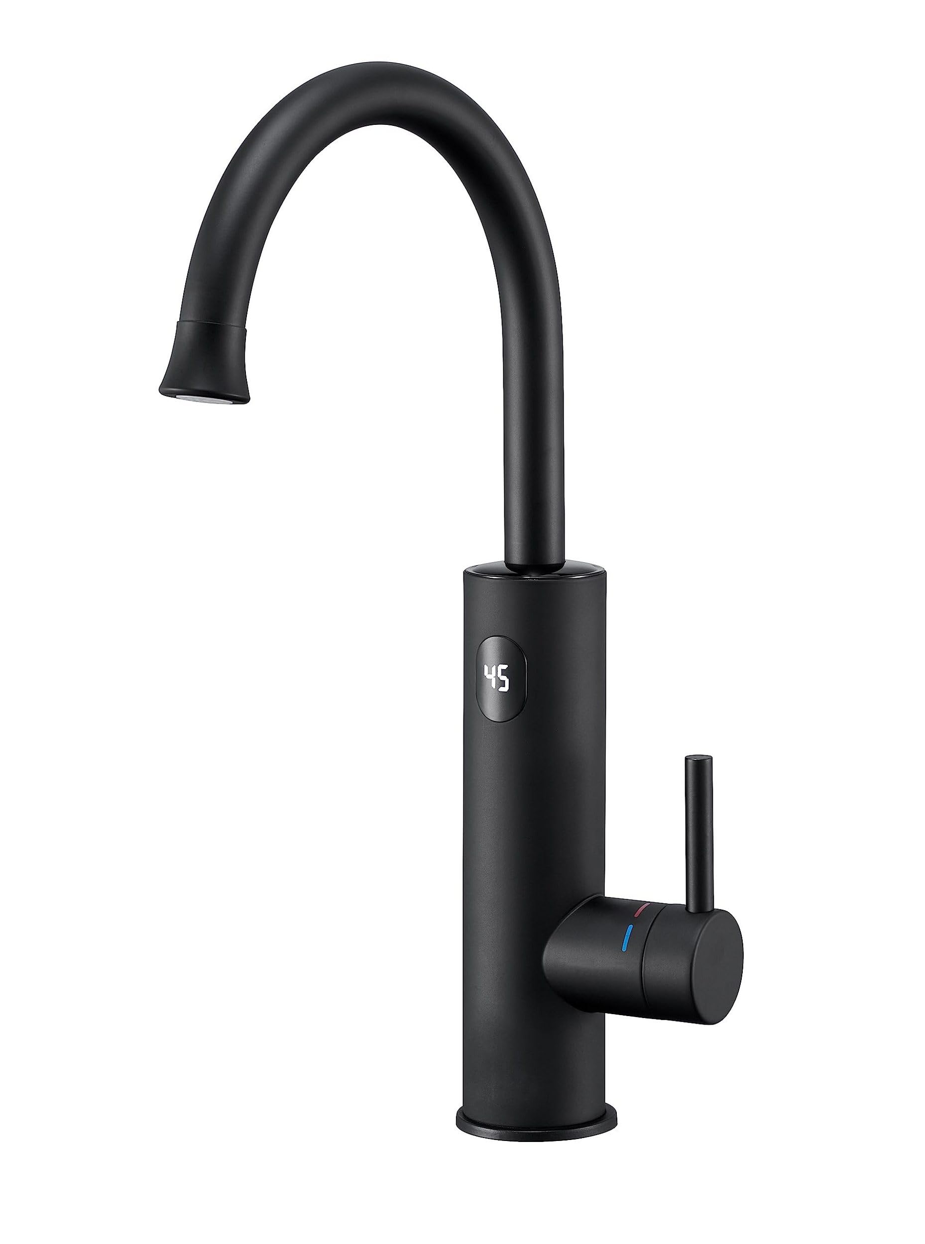 Wasserhahn mit durchlauferhitzer,Schwarz Küchenarmatur Armatur mit integriertem Durchlauferhitzer wasserhahn, 3000W Temperaturanzeige elektrischer wasserhahn, Wasserhahn küche 360° schwenkbar