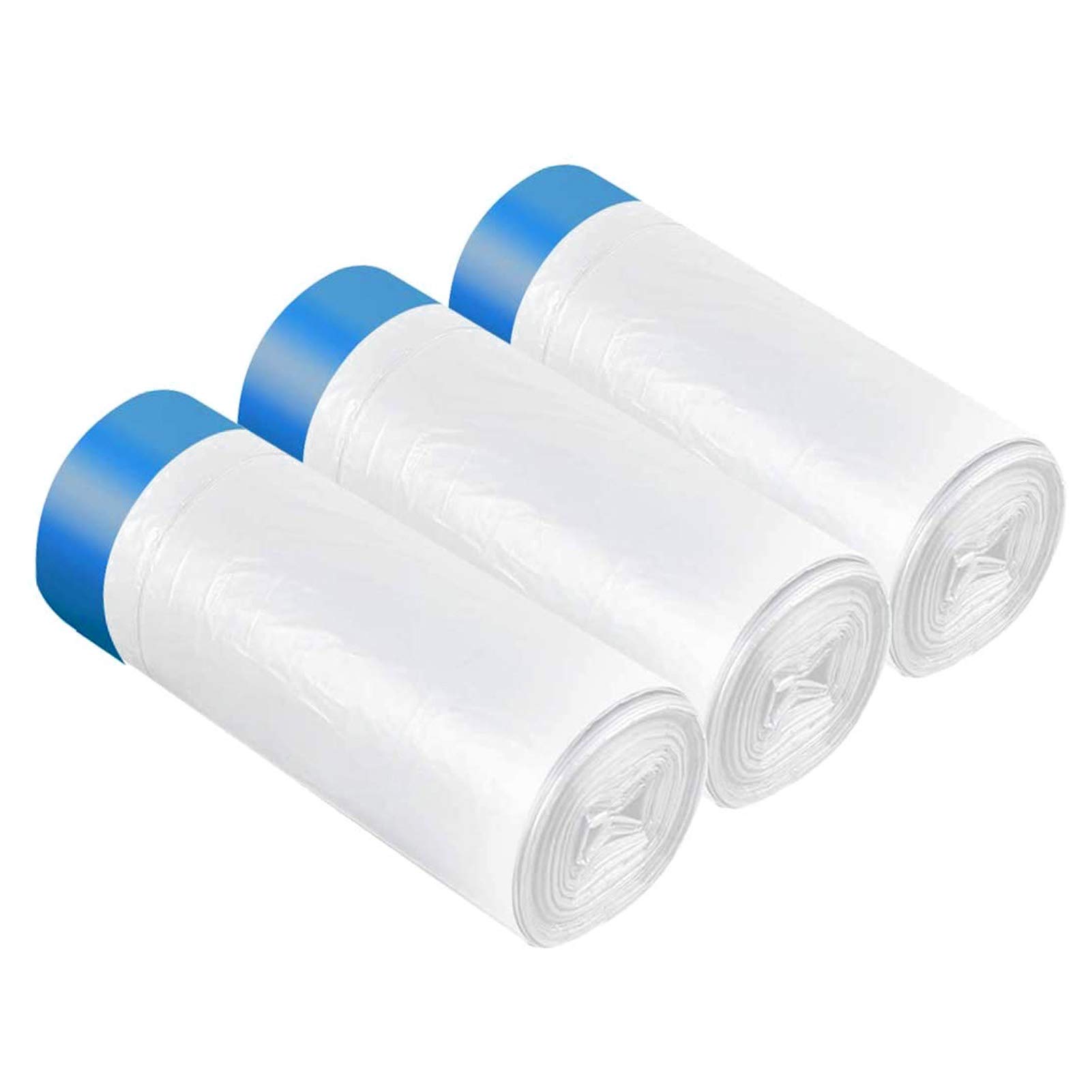 CORESLUX 20-25L Drawstring Trash Bag, Garbage Bag Rubbish Bags, Super Strong Bin Liners, 3Roll 60 Counts, for Kitchen, Bedroom, Office (Bule Drawstring)