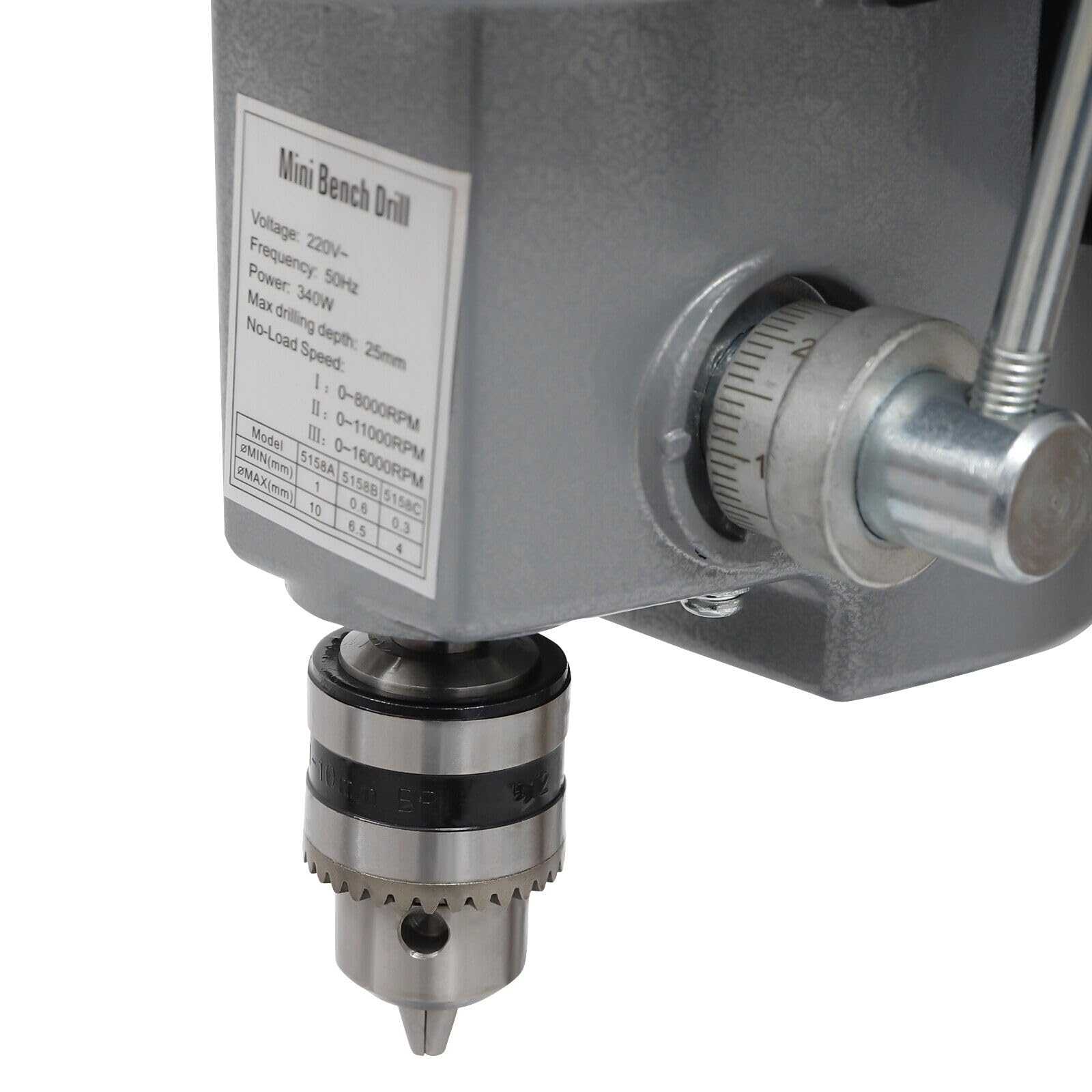 Trapano a colonna, mini trapano da banca, 340 W, 220 V, regolazione della velocità, per legno, metallo