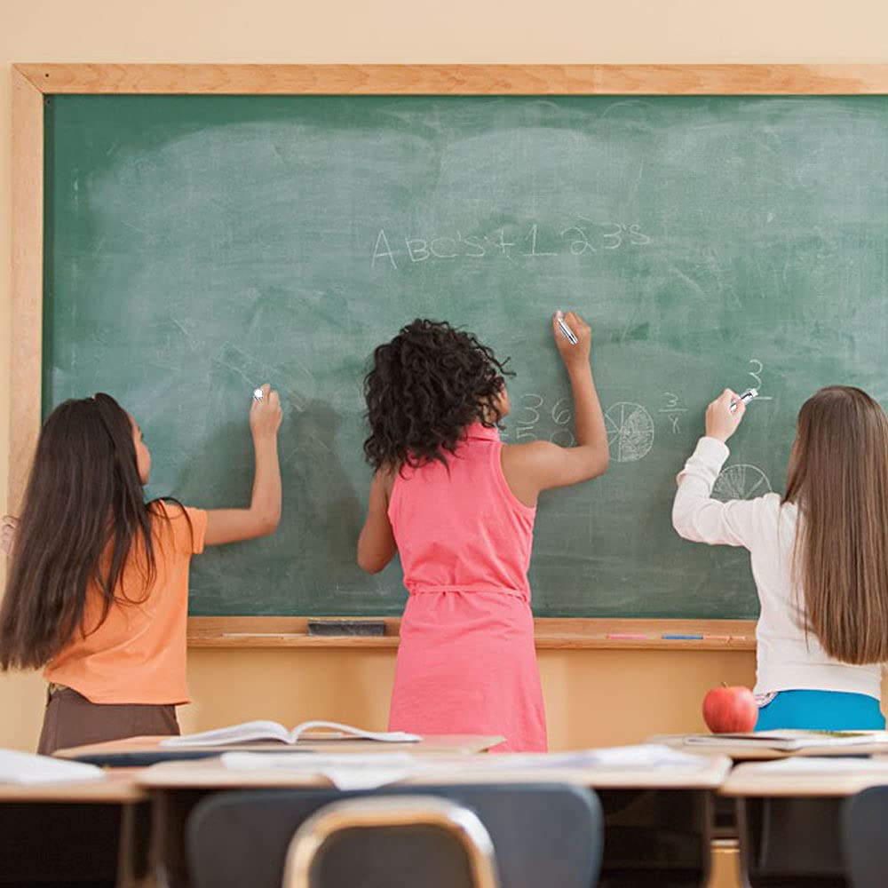 Llareta Portarotuladores de tiza, 3 soportes metálicos ajustables, para escuela, niños y profesores, material de oficina escolar (plata)