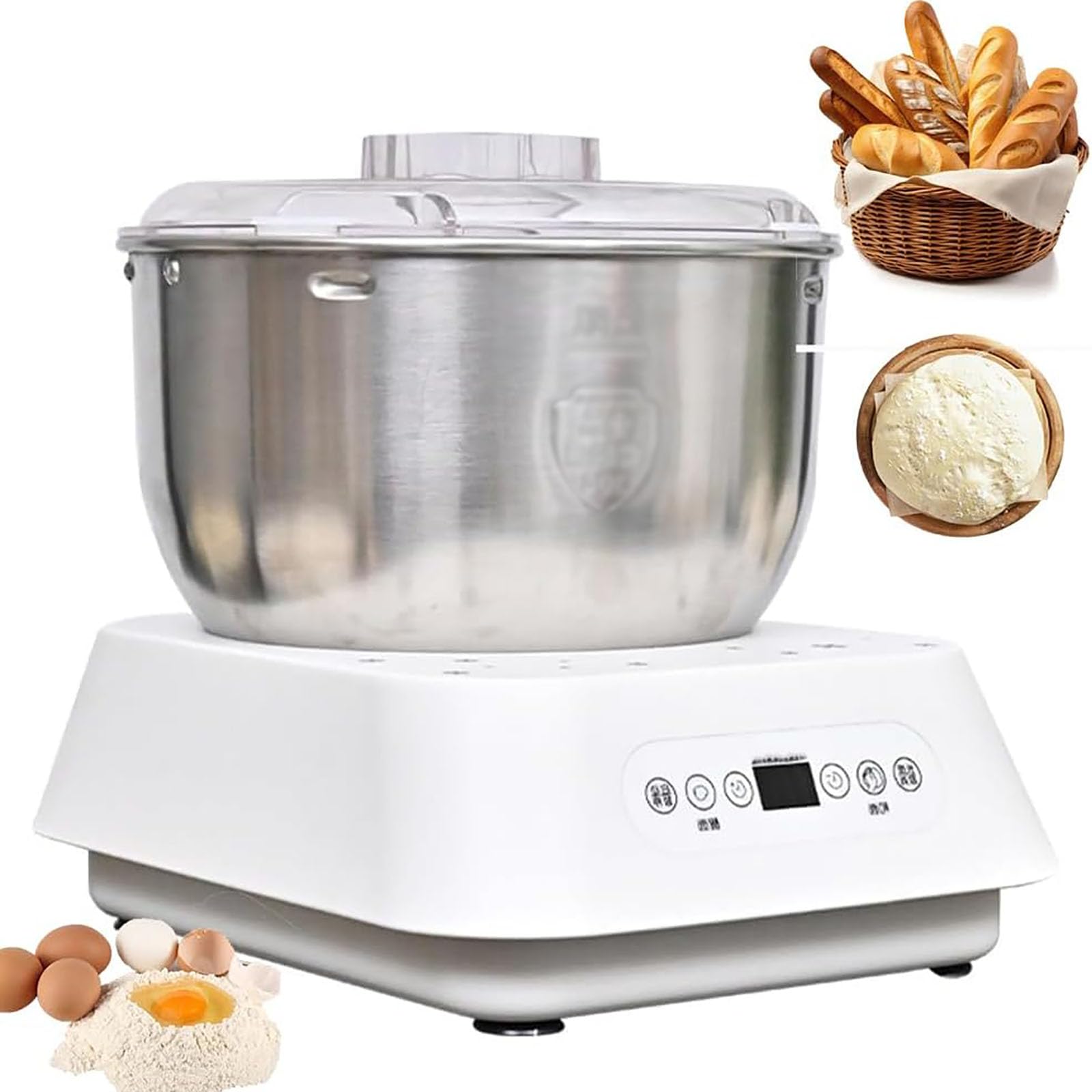 MObyat Impastatrice Automatica, Impastatrice Verticale da, Contenitore in Acciaio Inox di Grande capacità da 5 Litri, con Touch Screen, Realizzata in Acciaio Inox 304, Impasto Rapido in 15 Minuti