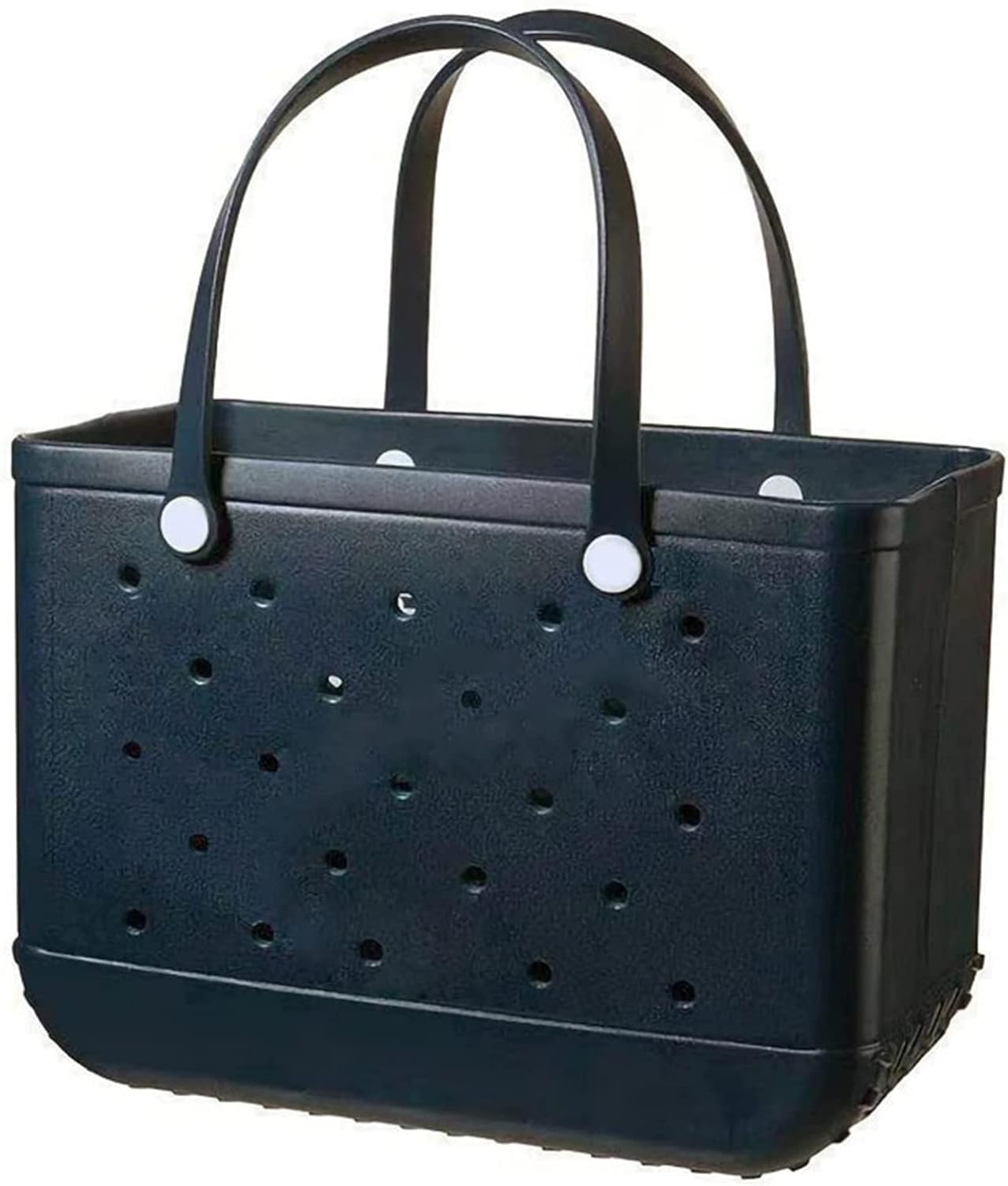 Borsa da Spiaggia EVA/Grande Borsa Estiva Impermeabile e Lavabile/Borsa da Spiaggia in Gomma con Fori/per Spiaggia, Piscina, Sport, Mercato (Nero)