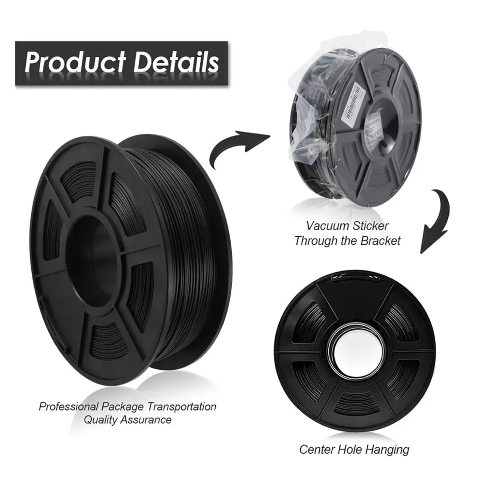 3D-Drucker-Filament PLA-Carbonfaser-Filament 1,75 mm 1 kg for 3D-Drucker, hohe Festigkeit, hohes Modul, hohe Steifigkeit, niedrige Dichte