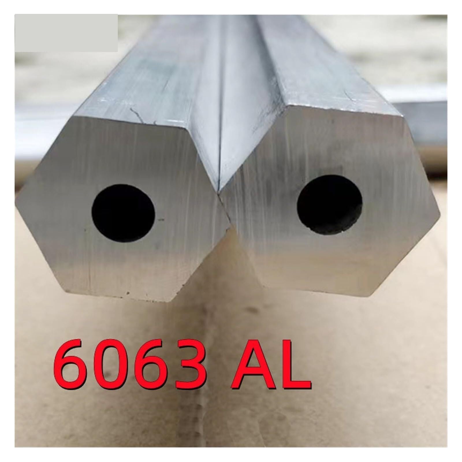 6063 Aluminium Sechskantrohr - Hohlstange für DIY Modelle(49cm-1pc,S-14-x-D-6-mm)