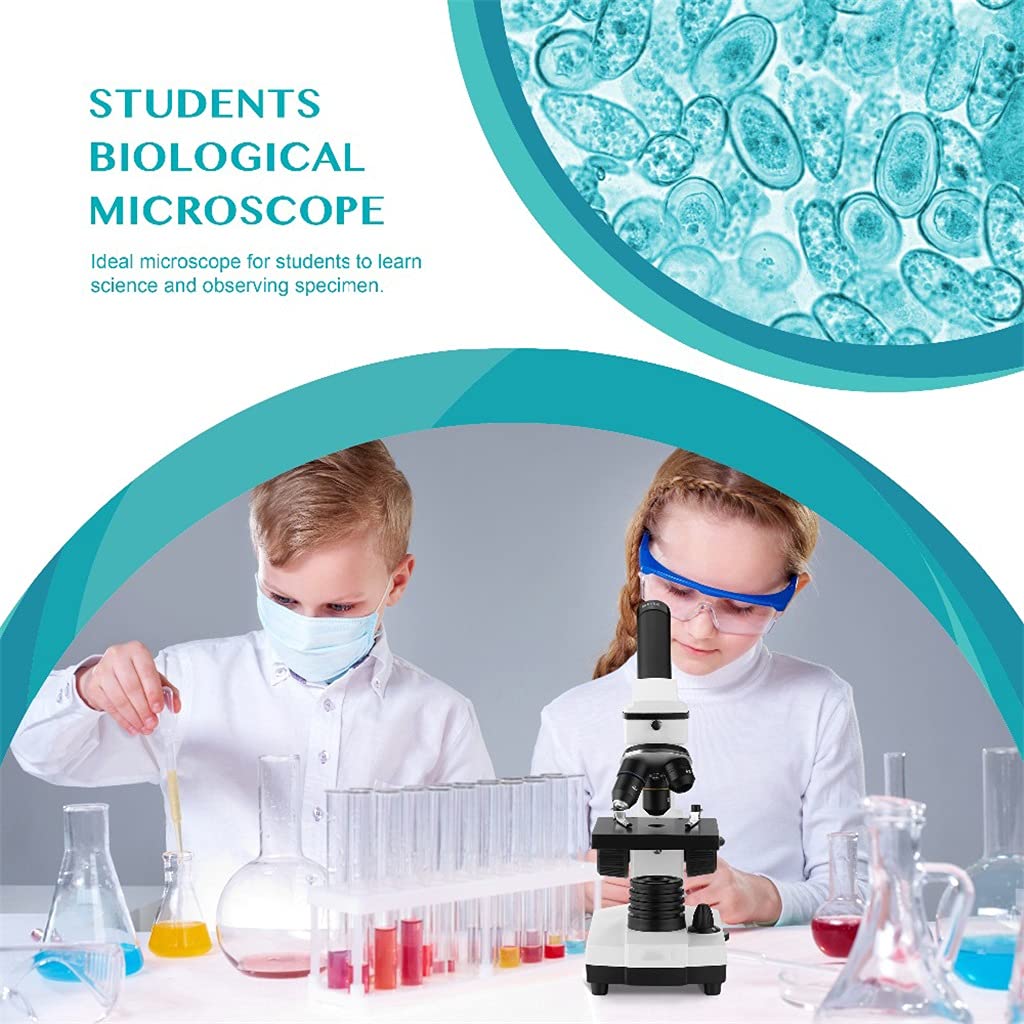 64X-640X profesjonalny mikroskop biologiczny w górę/w dół LED mikroskop monokularowy dla studentów dzieci edukacja ze zjeżdżalniami