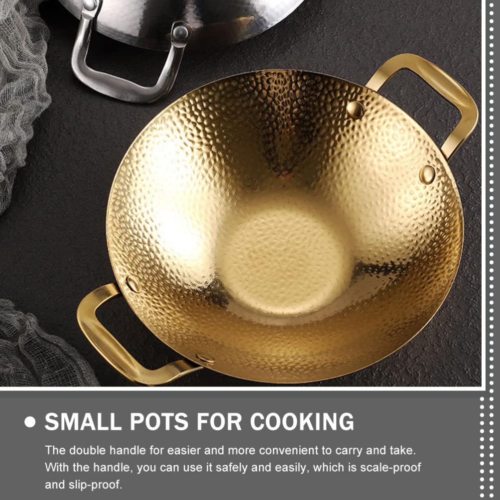 ZLLFHS Pentola Wok Padella Acciaio Inossidabile Stir Fry Pan Fondo Piatto Wok Cinese AntiGraffio Cottura Padella Pentole con 2 Maniglie per Induzione Gas 8 Pollici Padella Wok in Acciaio Inossidabile