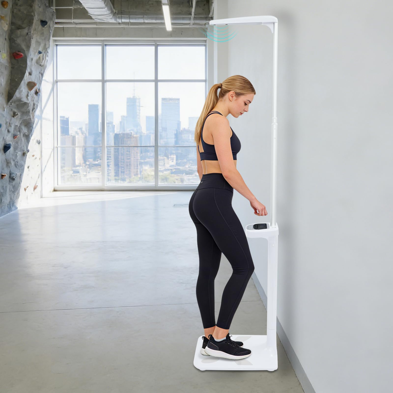 Professionelle Digitale Höhe- und Körperfettwaage | Ultraschall-Körperfettanalysator Gewichtskapazität & Multifunktionale Körperwaage | für Zuhause, Fitnessstudio, bis 200Kg