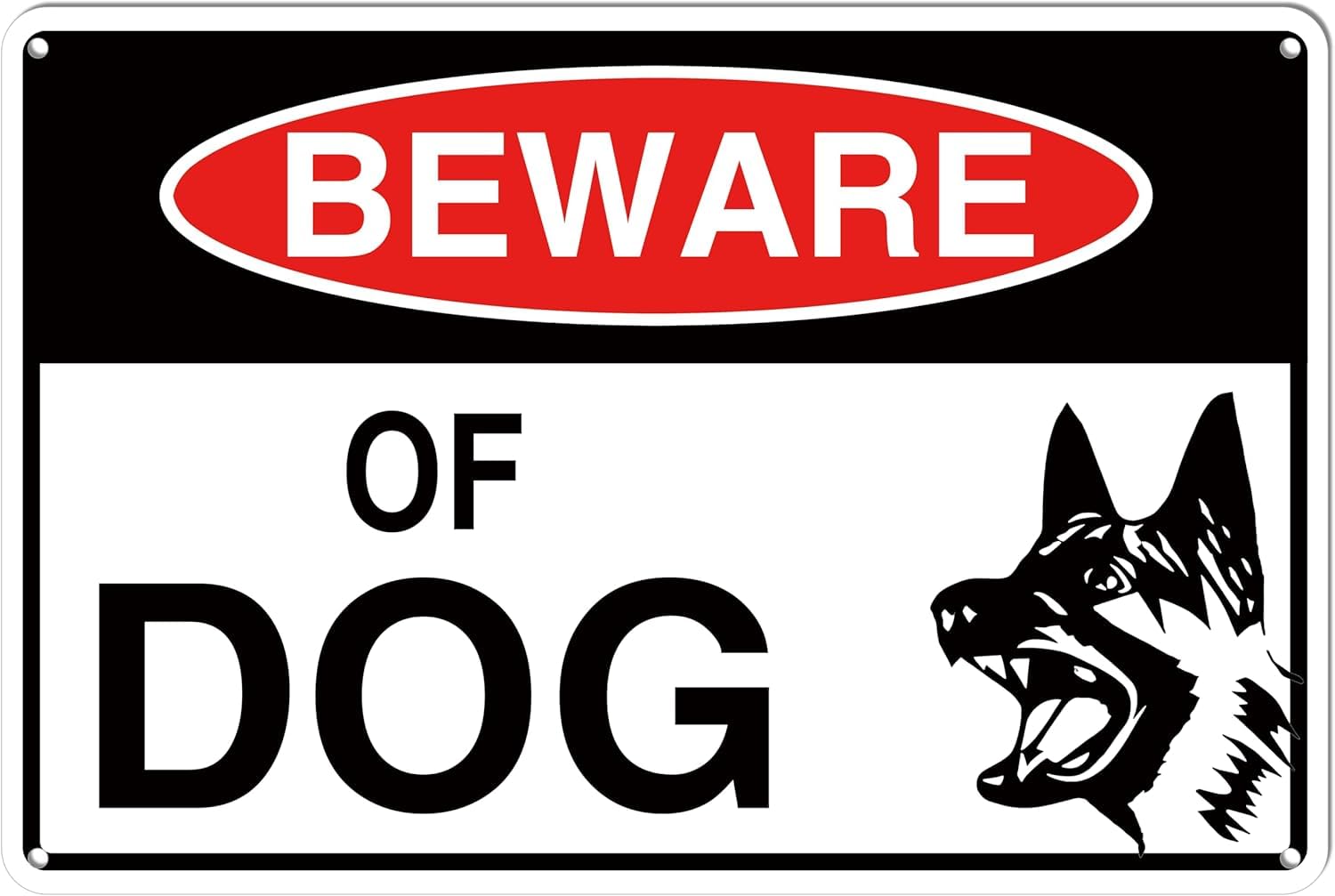 Beware of Dog Rust-Free Aluminum Warning Sign - Weather Resistant, Waterproof, Easy to Mount for Residential Gate, Farm, Ranch, Indoor/Outdoor 8x12 inch​