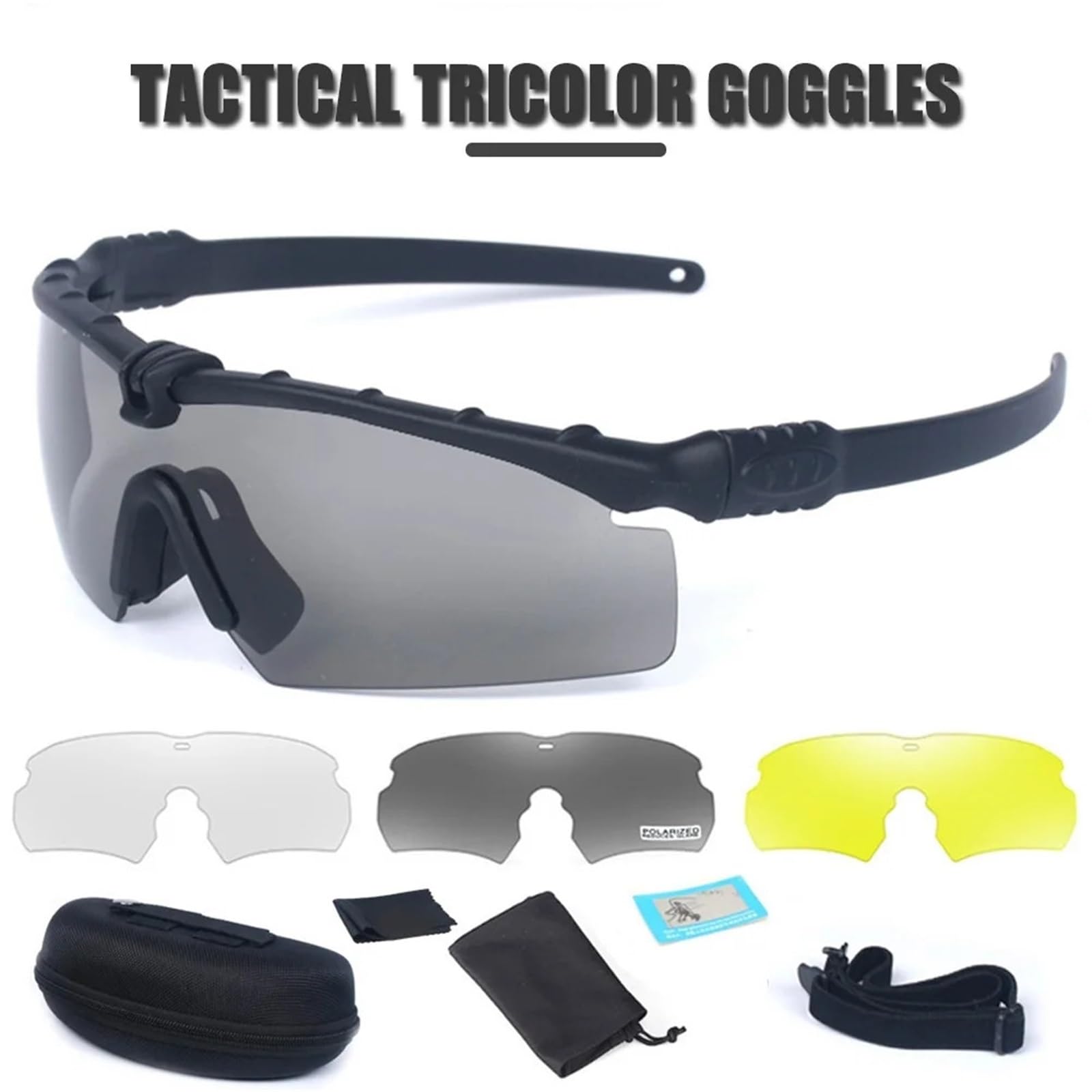 Casco táctico con Auriculares y Funda Linterna Gafas y protección Mejorada for Airsoft Casco rápido for Caza.