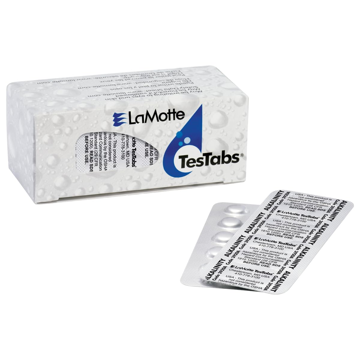 LaMotte 3920A-J Visual Grade TesTabs, Alkalinity, 100 ct.