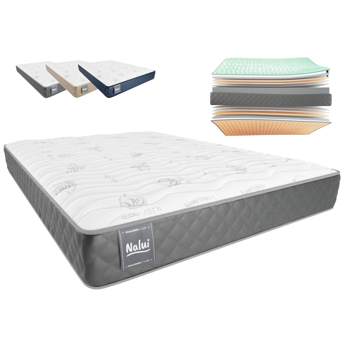 Zz Don Descanso Grau Colchón Viscoelástico Aloe Vera Mulhacén Viskoelastische Matratze, Memory-Schaum, 150X200 Cm