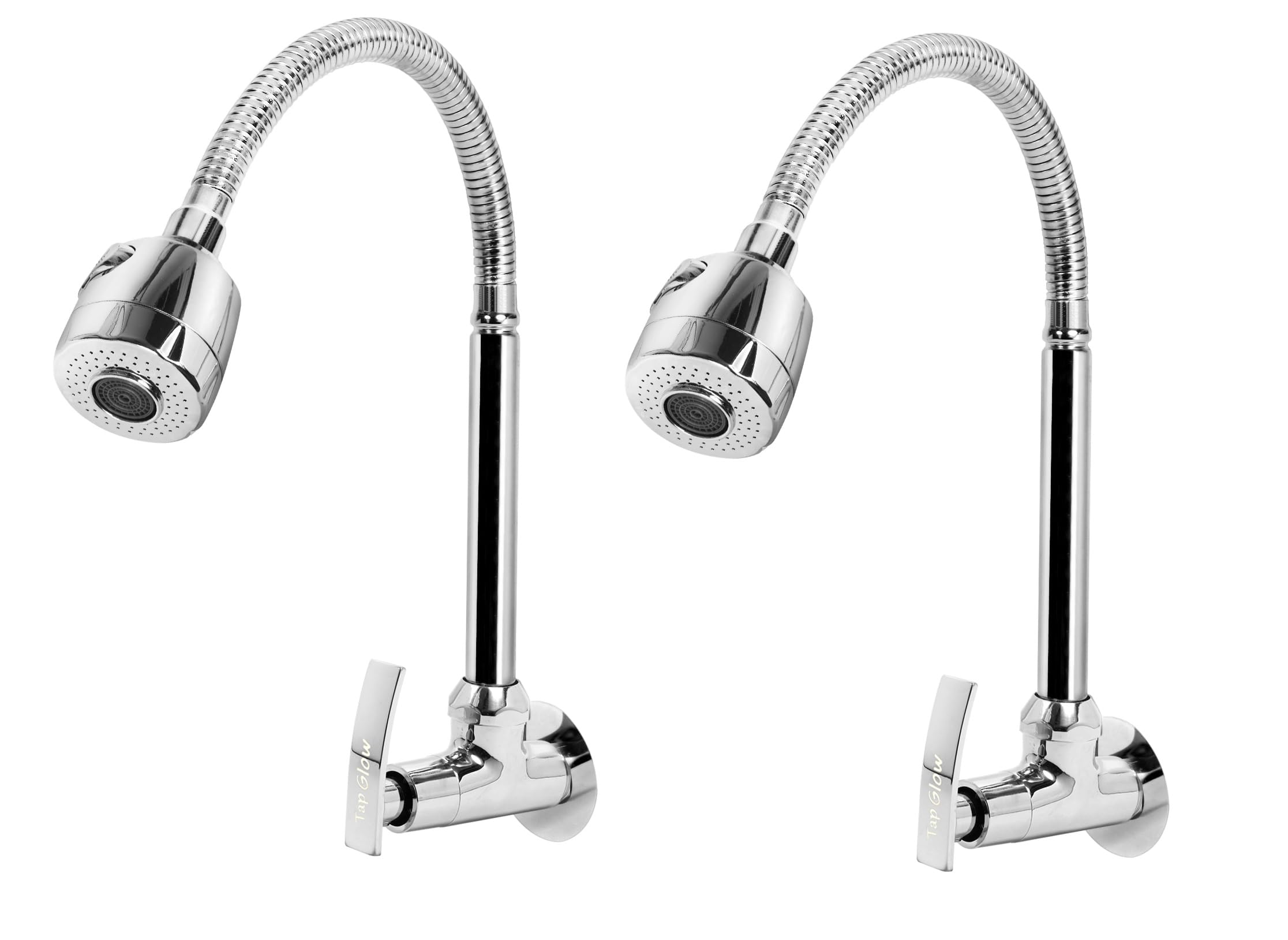 Tapglow Passion Tapglow Dual Flow Chrome Wall Mount Brass Kitchen Sink Pack of 2 Tap with Flexible Neck | Dual Sprayer Function | 2 Way Shower Foam and Flow for Home, (B0C4YB4T1X) Amazon Price History, Amazon Price Tracker