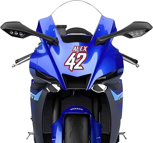 Miniatura 3 de 3 calcomanías personalizadas con números y nombre de carreras, impermeables, duraderas, con números de carreras de motocross y texto de 5, 6, 7, 8 y