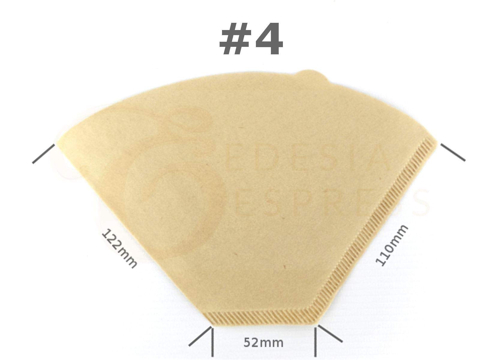 EDESIA ESPRESS – 2x80 Filtri da Caffè Conici in Carta – Filtro Caffè N.4 per Caffettiera Manuale, Metodo Pour-Over e Infusione Delicata – Misura 4 Marrone