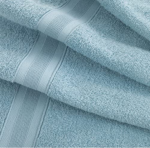 Cotton Fingertip Towels Set - 4 Pack Light Blue Highly Absorbent, Soft Feel Fingertip Towels 11"X17" #TOP7