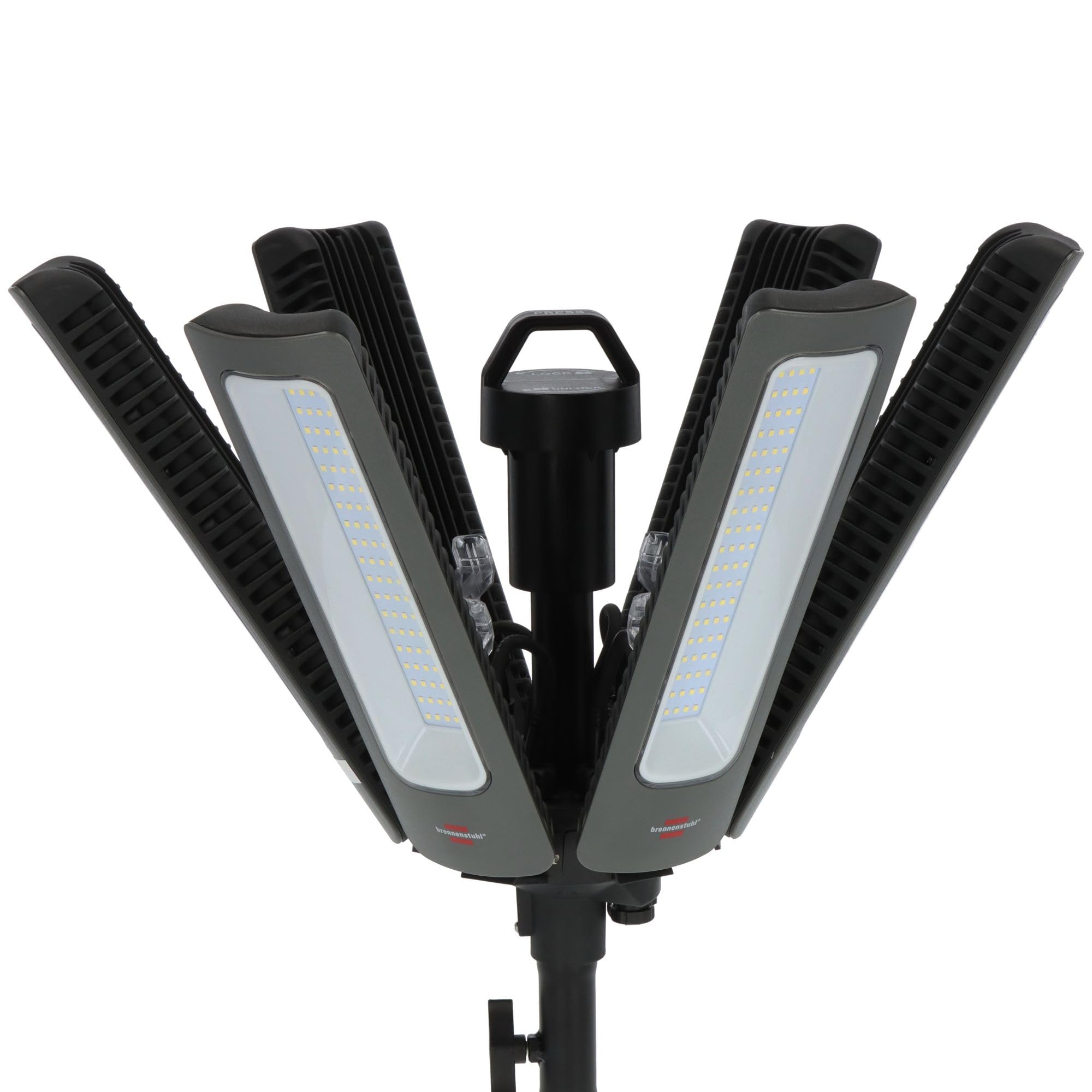 Brennenstuhl Professional 360° LED Strahler R42050 BT mit 300W | LED Baustrahler 42000lm mit 6 individuell einstellbaren Strahlern, 6,70 + 3,30m RN-Kabel, Bluetooth Steuerung