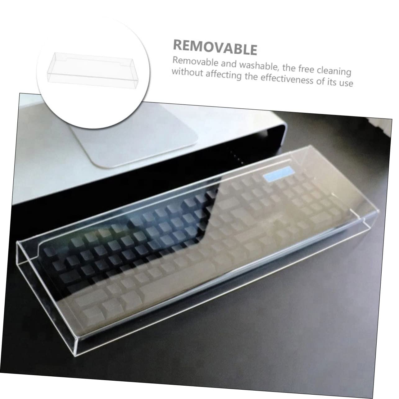 Protection Transparente pour Clavier en Acrylique Amovible et Lavable, Housse Anti-poussière et Étanche pour Clavier Mécanique de Bureau