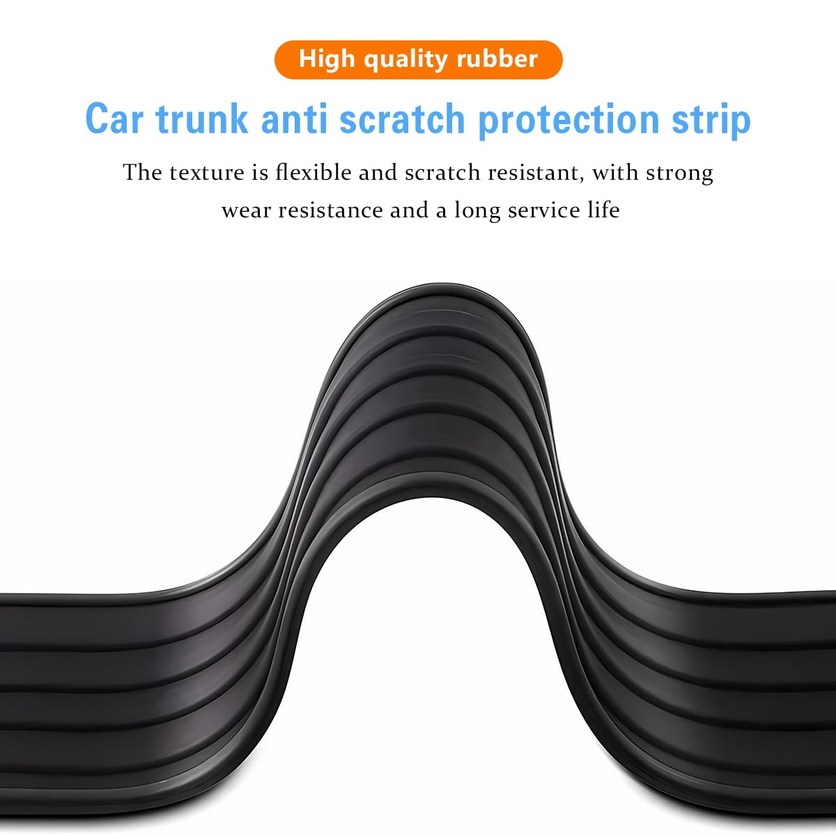 Car Rear Bumper Protector Guard, Anti-Scratch Rubber Automotive Trunk Sill Protective Strip, Non-Slip Vehicle Trunk Door Entry Protective Strips, Universal for Vehicles (Black)