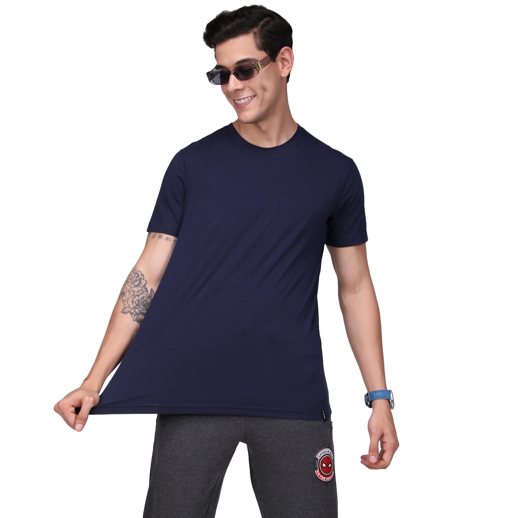 Men's Super Soft & Breathable Fluid Cotton Solid Green Round Neck Half Sleeve T-Shirt