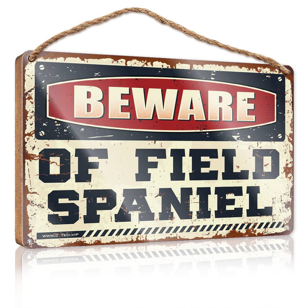Fall Signs For Front Porch Beware Of Field Spaniel Wooden Sign(23X35CM)