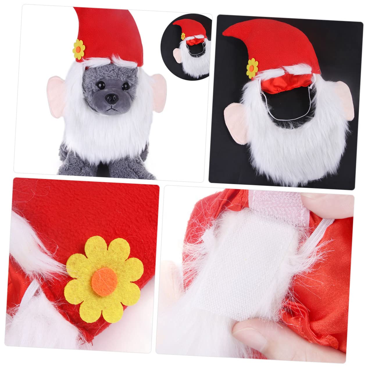 minkissy 3 Piezas Navidad Barba Capucha Sombrero Adornos Divertidos para Mascotas Disfraz de Papa Noel Perro Disfraz de Santa Claus Sala de Mascotas; Tocado oween Sombreros de papá Noel