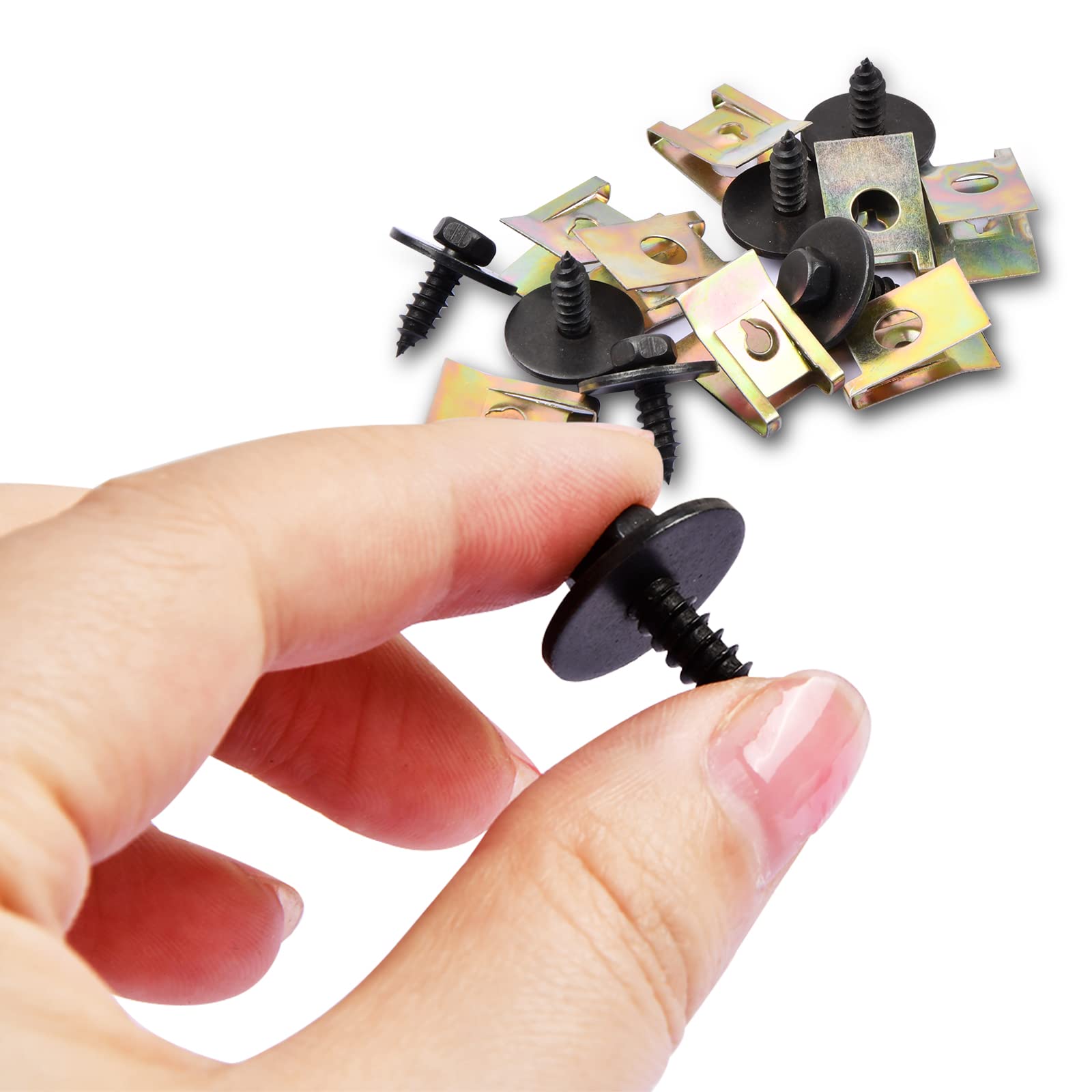 80 Pezzi Clip A U Per Auto - Dadi E Viti Autofilettanti Per Parafango E Carrozzeria - Foto 2