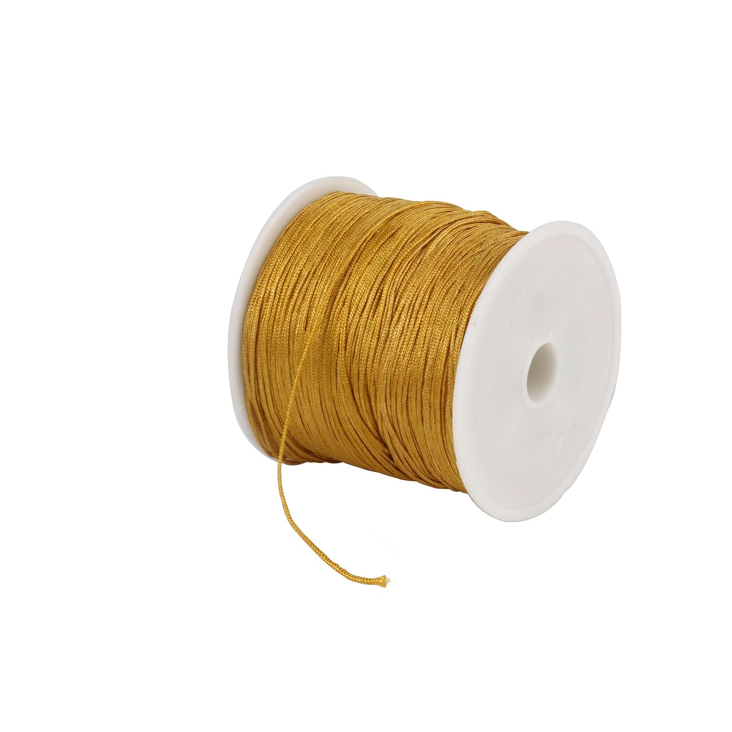 Cuerda de nudo chino en color beige, cordón de nylon de 1mm para tejer pulseras y manualidades