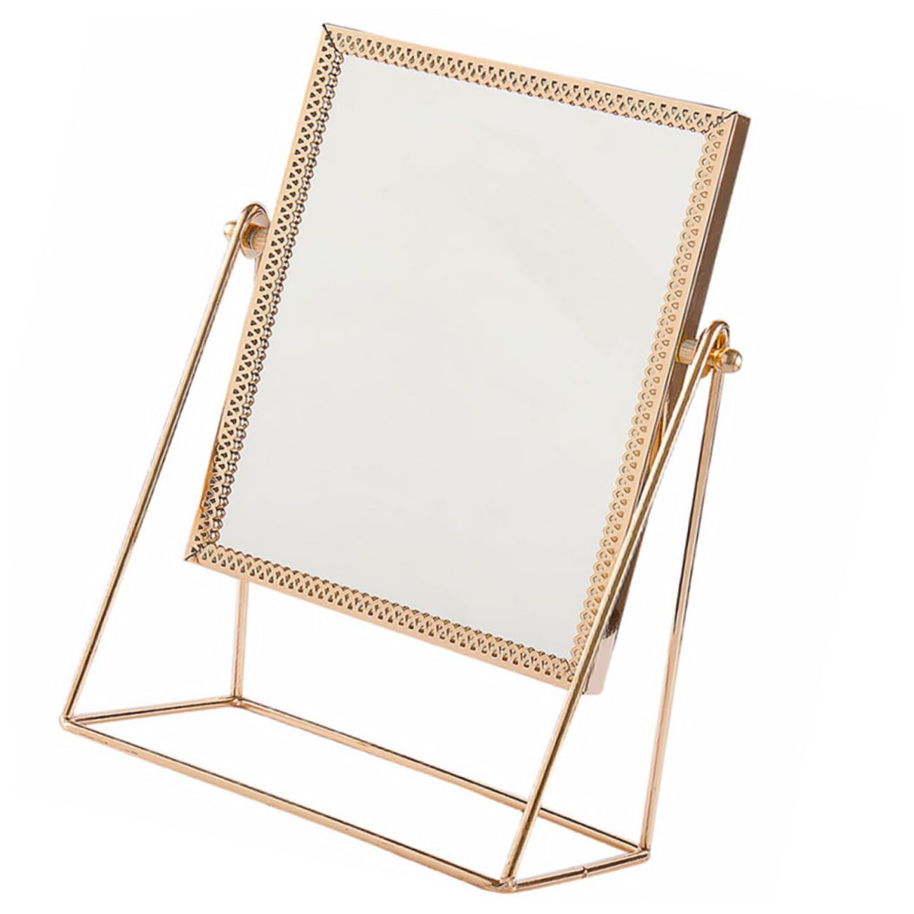 Miroir de maquillage de bureau en plastique décoratif couleur aléatoire pour coiffeuse