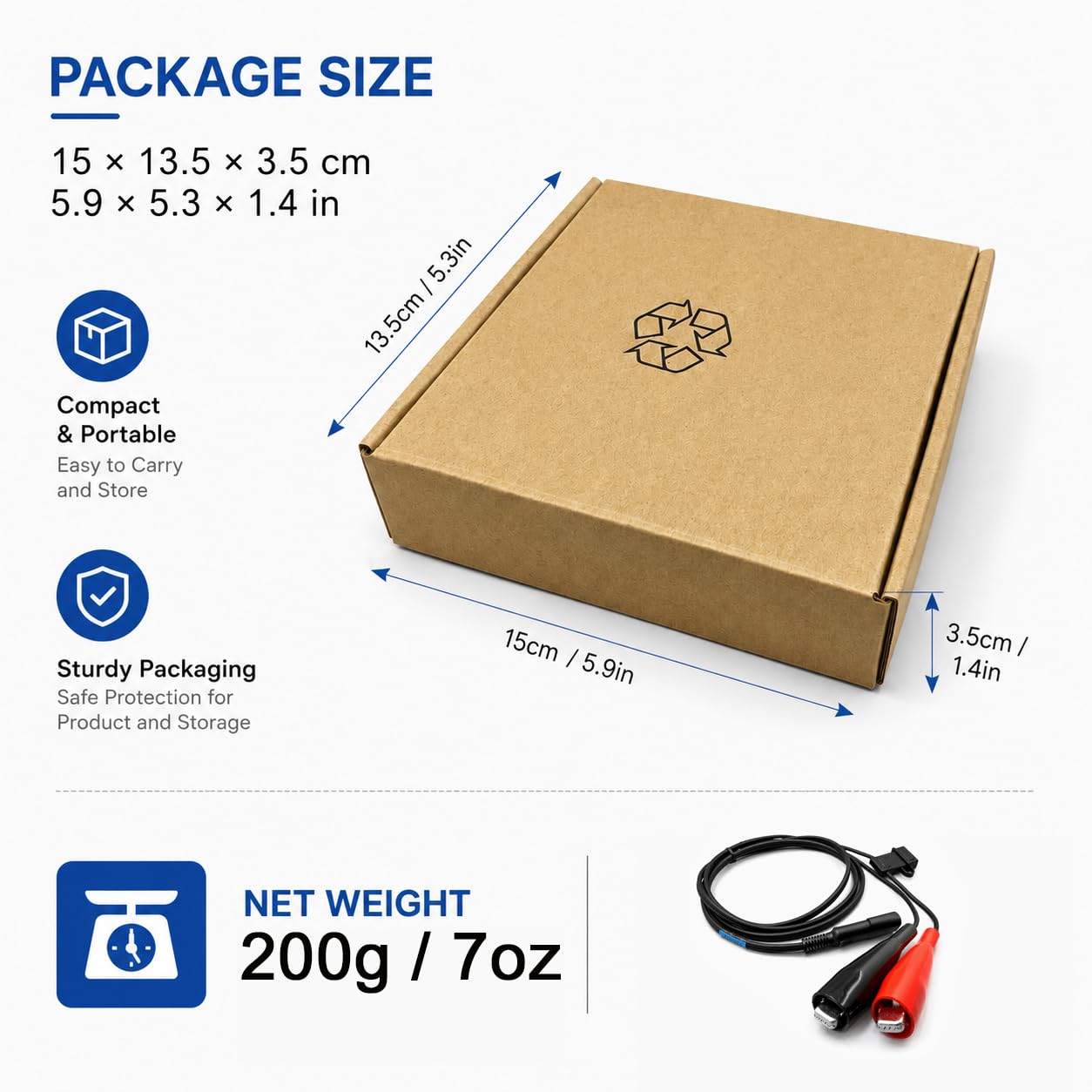A01916 GPS Power Cable with SAE 2 Pin Female Connector and Alligator Clips, 15A Fused DC Power Adapter Cable for Topcon Trimble Leica Sokkia GPS Receivers, 1.8m / 6ft. (A01916)