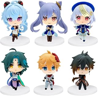 Lot de 6 décorations de gâteau Genshin Impact pour décoration de gâteau d'anniversaire, fournitures de décoration de fête d'anniversaire