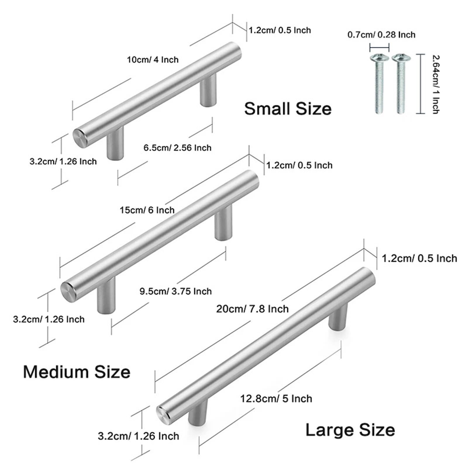 Edelstahl-Schrankgriffe 10/15/20 cm 4/6/7,8 Zoll Schrankschubladengriffe 2 Stück(Golden-15cm(2Pcs))