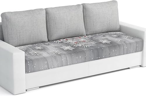 Miniatura 8 de Fundas de cojín para sofá de árbol de Navidad, funda elástica para sofá con parte inferior elástica, fundas de sofá con diseño de copo de nieve y