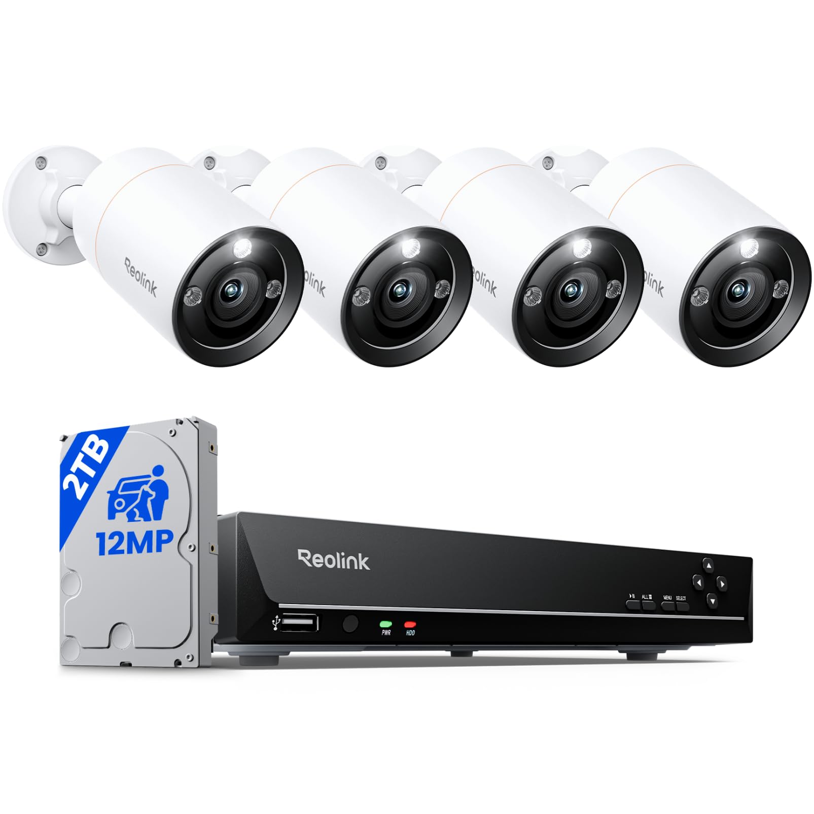 Amazon.com : REOLINK 12MP Wired Security Camera System, 4pcs H.265