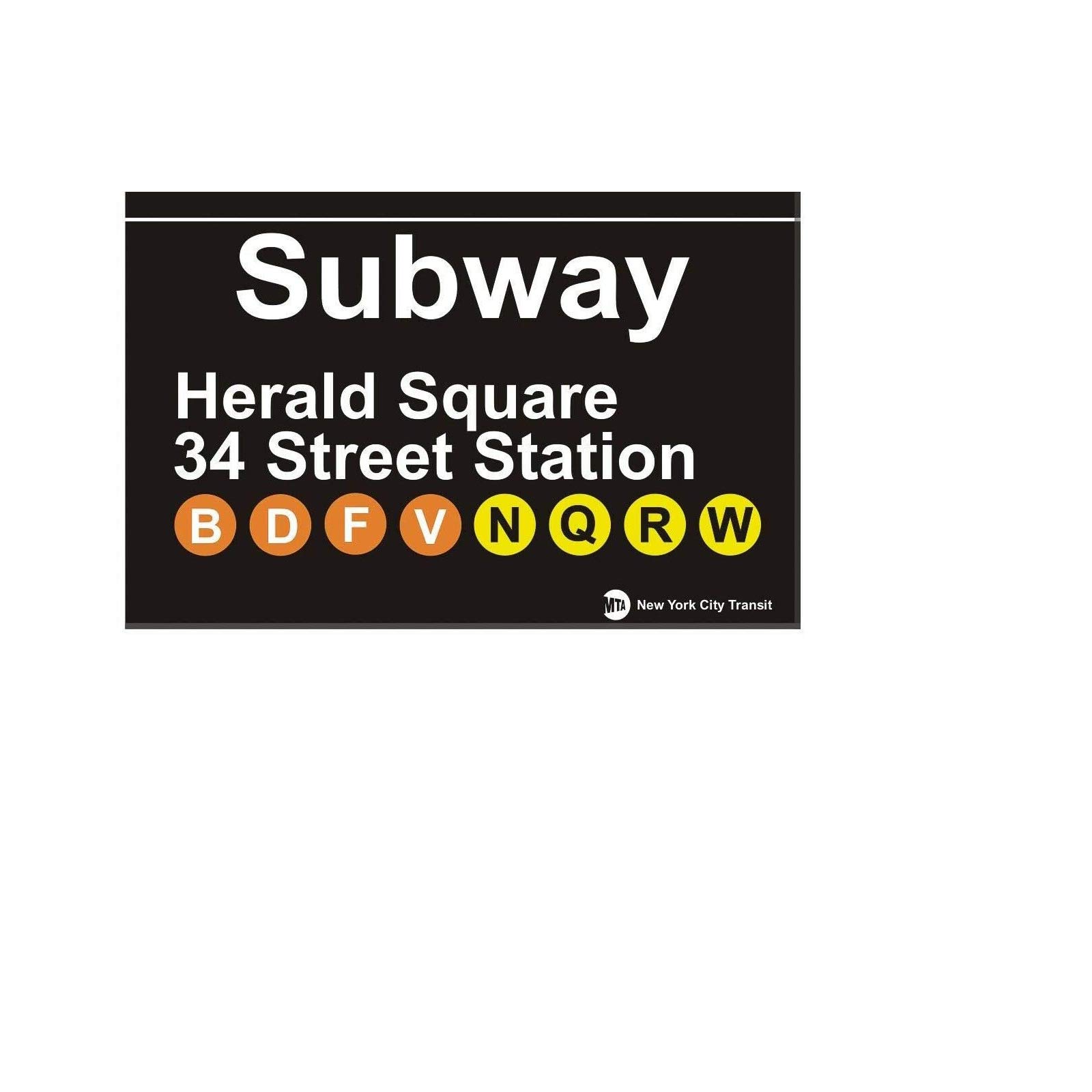 EpochSign Herald Square 34Th Street Nyc Subway Sign York City Mta Station Replica Street Sign 8X12 inches