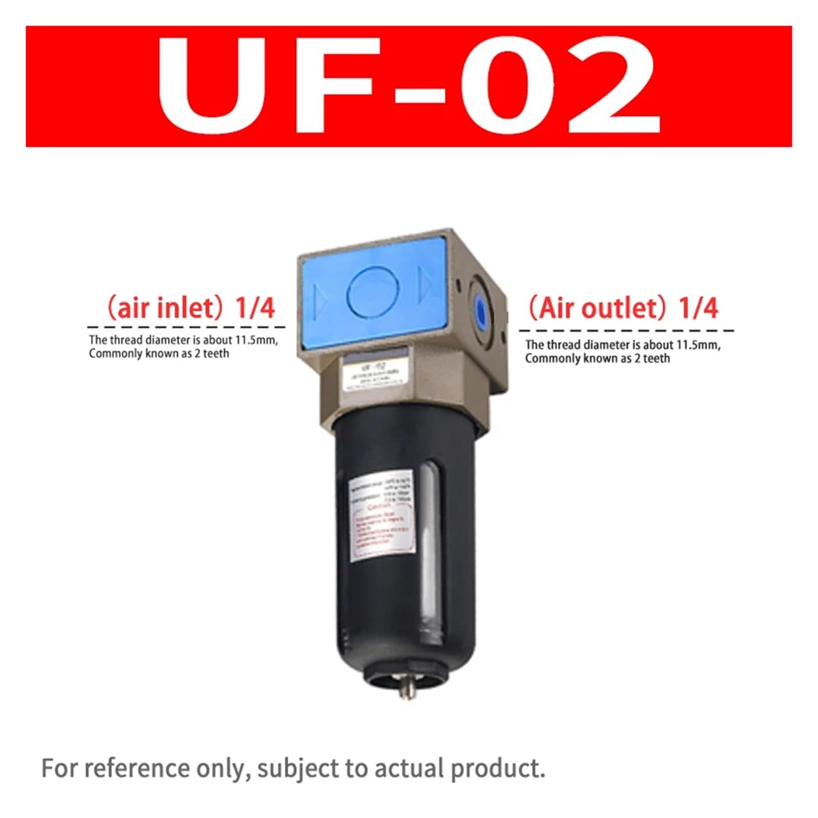 Válvula Reductora neumática UR/UF/UL/UFR/UFRL Tratamiento de Aire Separador de Agua y Aceite Filtro de Aire Regulador de presión UFR-02 UF-03(UF-02)