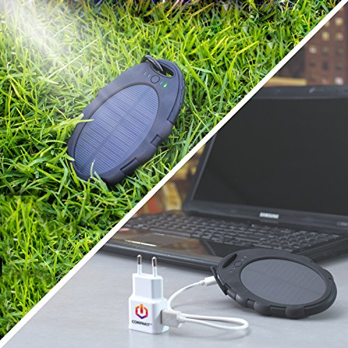 Compakit Solar Phone Charger, High Capacity 8000 Mah, Universal Compatibility Iphone Ios, Android, Lightweight, For Trips, Flights, Camping, Outdoor, Dual Usb, Portable Power Bank. #TOP7