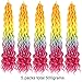Ouyafei 5Pack Rainbow Wavy Faux Locs Braids Crochet Hair 20inch Goddess Locs with Curly Ends Synthetic Crochet Twist Braiding Hair Extensions (Rainbow#,500g/Lot)