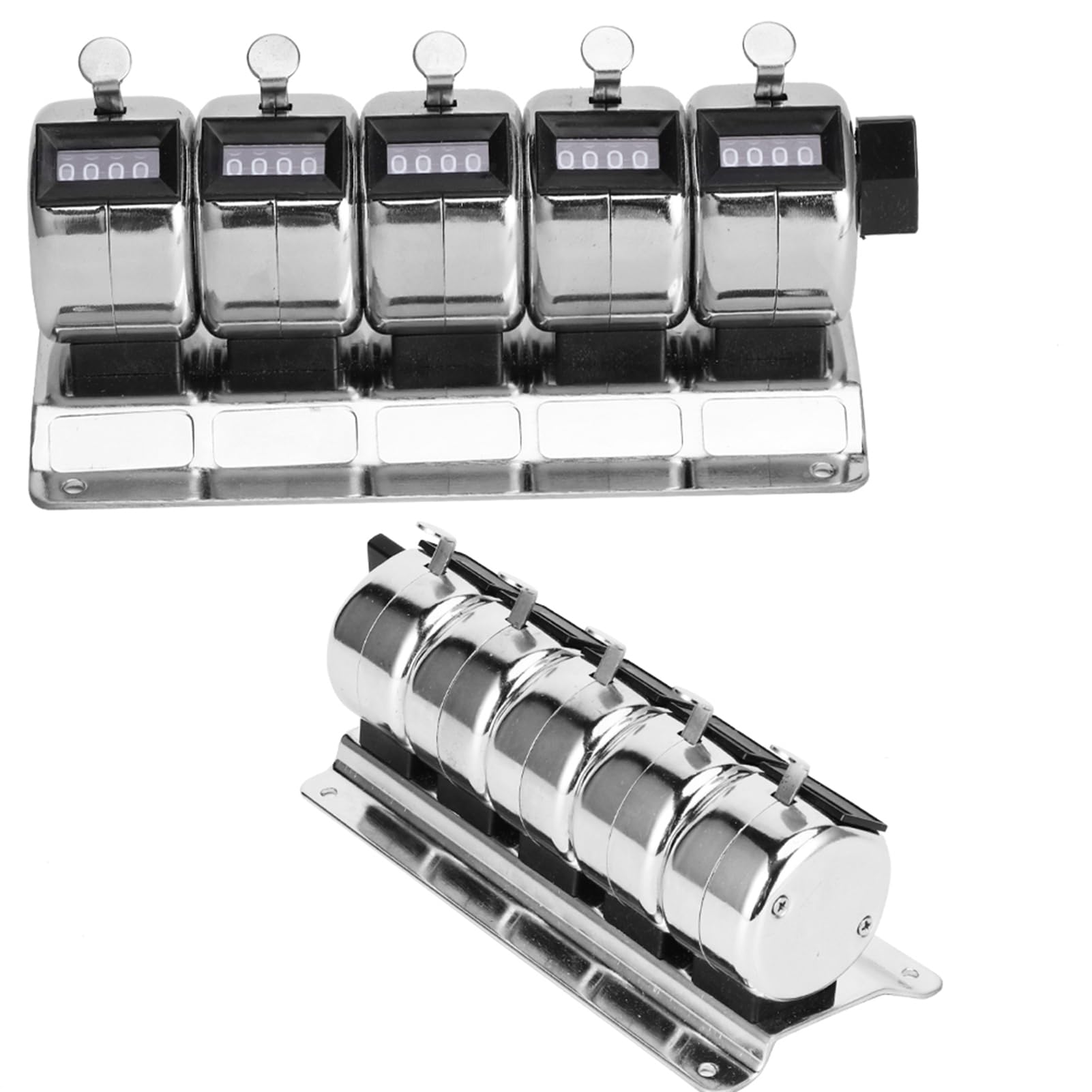 Tissting Compteur Mécanique en Métal, Clicker Manuel à 4 Chiffres 5 Unités | Compteur Clicker Acier Inoxydable Affichage Clair 0 à 9999 Réinitialisation Manuelle pour Événements Sportif Usine Aéroport