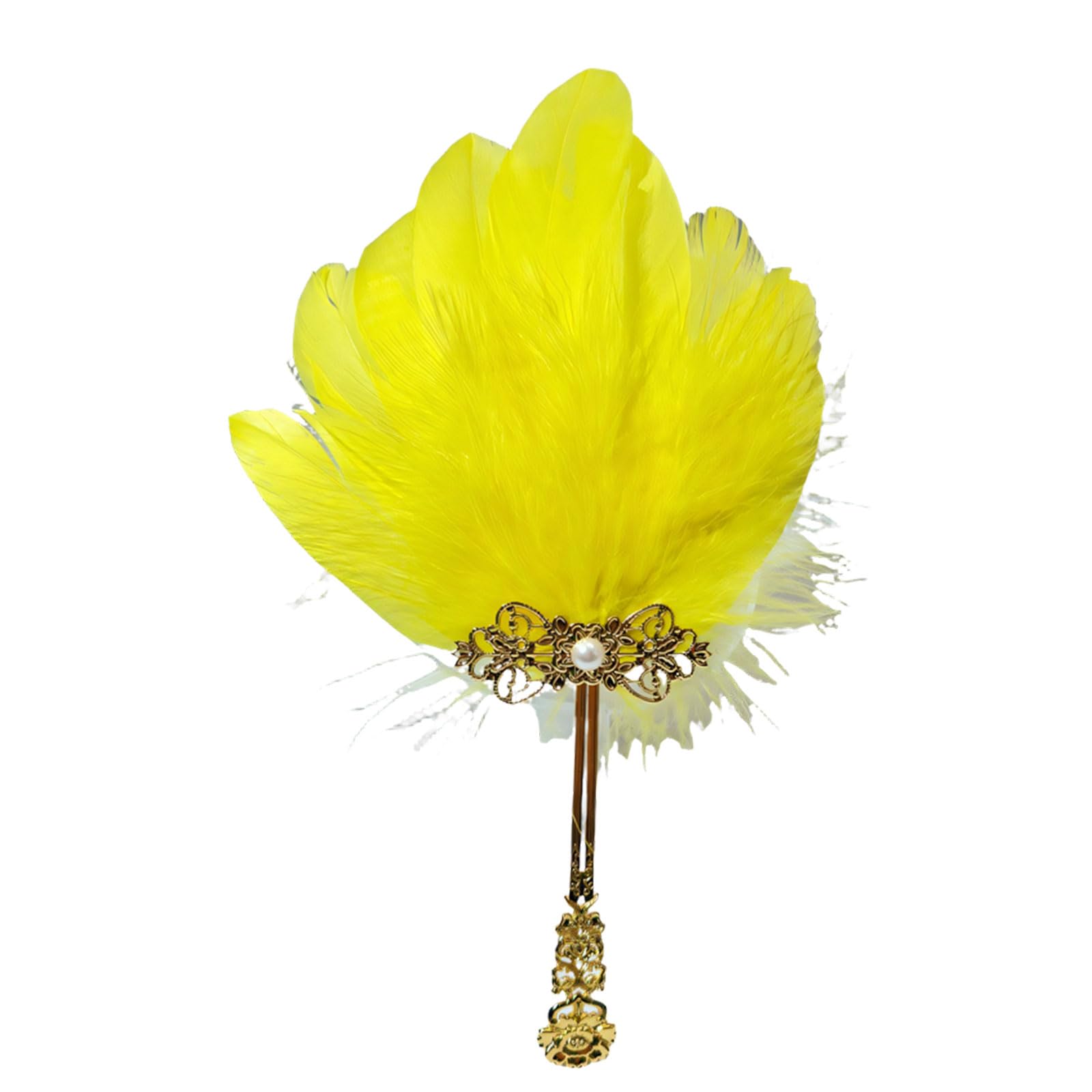 Piceioep Feathered Small Handheld Fan for Stage Photography Props and Traditional Costume Accessories Gift Feathered Fan
