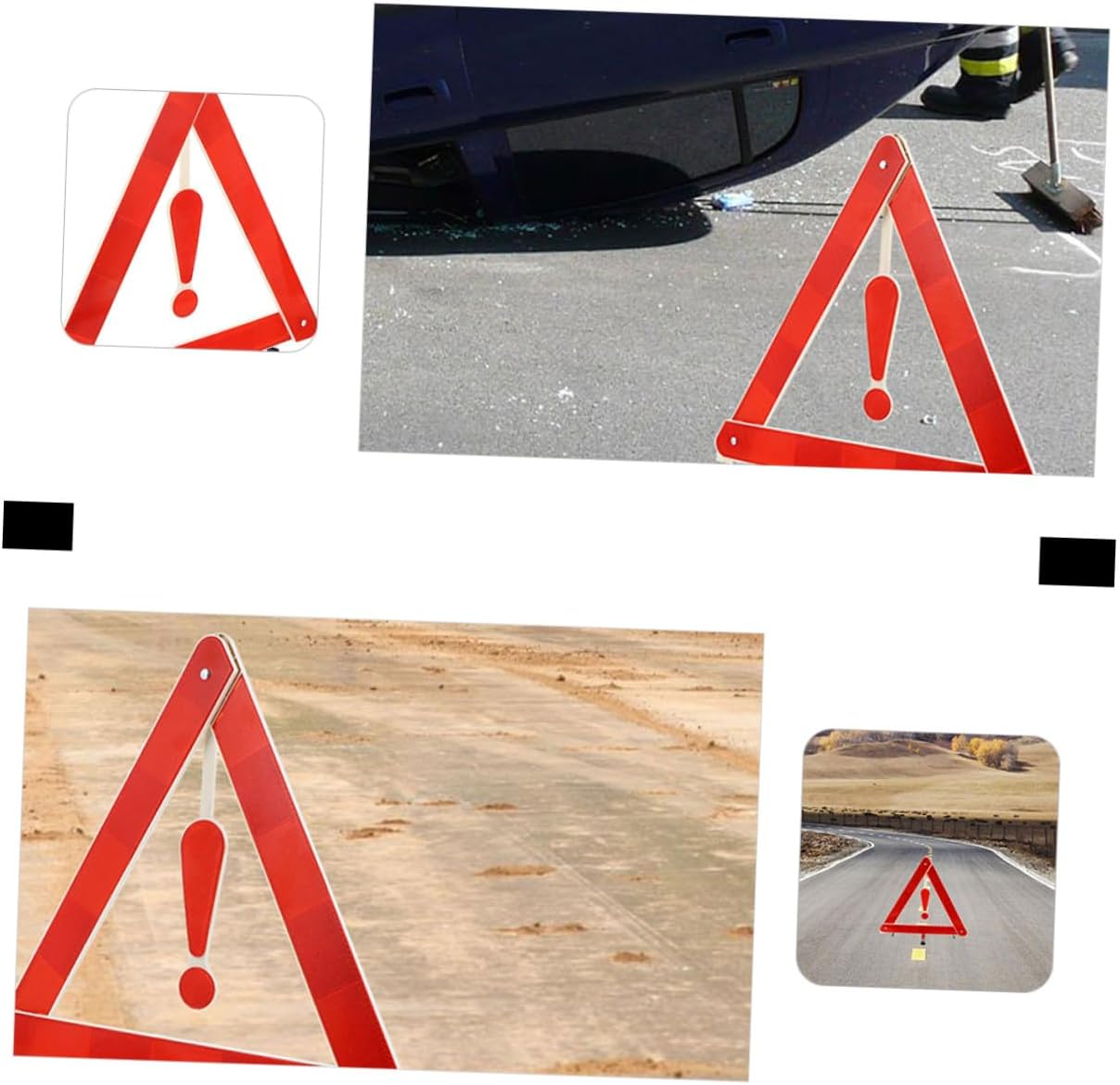 Cabilock 4pcs Car Safety Tool Road Car Auto Warning Triangle Warning Tripod Safety